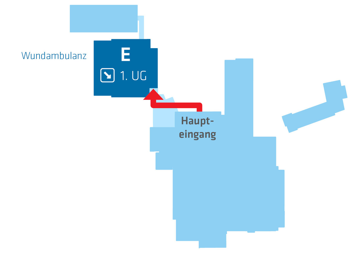 Wegbeschreibung zum Wundzentrum am Klinikum Kaufbeuren | © Wegbeschreibung zum Wundzentrum am Klinikum Kaufbeuren