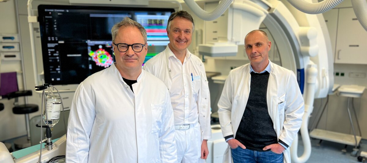 Die Kardiologie-Chefärzte der Kliniken Ostallgäu-Kaufbeuren: Dr. Martin Hinterseer, PD Dr. Marcus Koller und Dr. Sascha Chmiel | © Kliniken Ostallgäu-Kaufbeuren